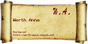 Werth Anna névjegykártya