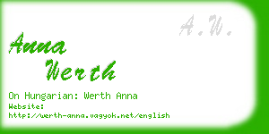 anna werth business card